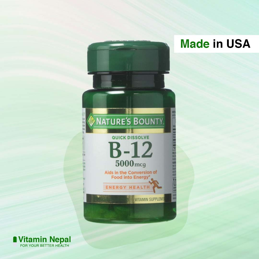 Nature’s Bounty 5000mcg Vitamin B12 – 40 Tablets