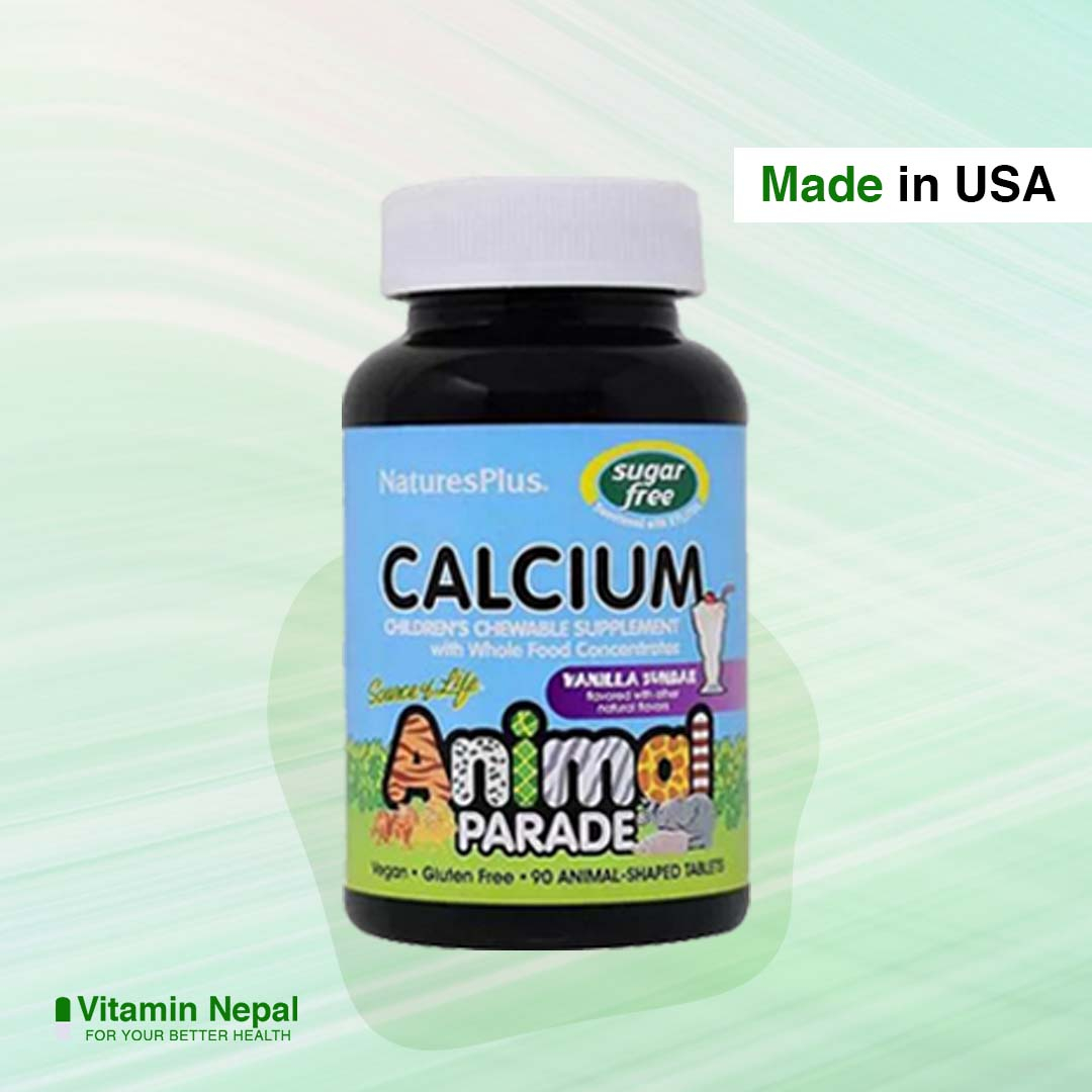 NaturesPlus Kids Calcium Supplement with 50mg Magnesium – 90 Tablets