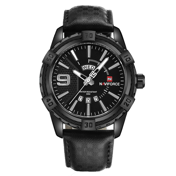 Naviforce Men's Leather Band Quartz Analog Watch NF9117