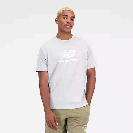 New Balance Mt31541 AG - Essentials Stacked Logo Cotton Jersey Short Sleeve T-shirt Tee