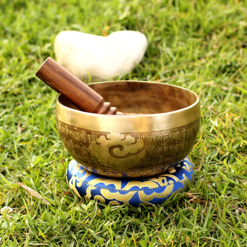 Nbte-6 Inch Fine Mantra Carved Himalayan Handmade Singing Bowls