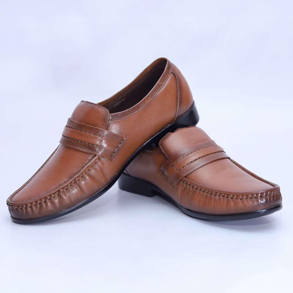 NECO Men's TAN Genuine Leather Loafers Shoes (1482 )