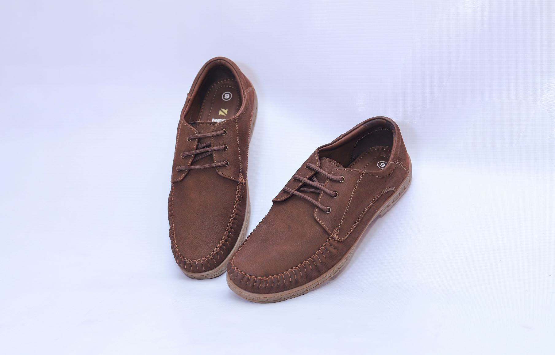 NECO Brown Genuine Leather Lace -up Shoes For Men's (6017)