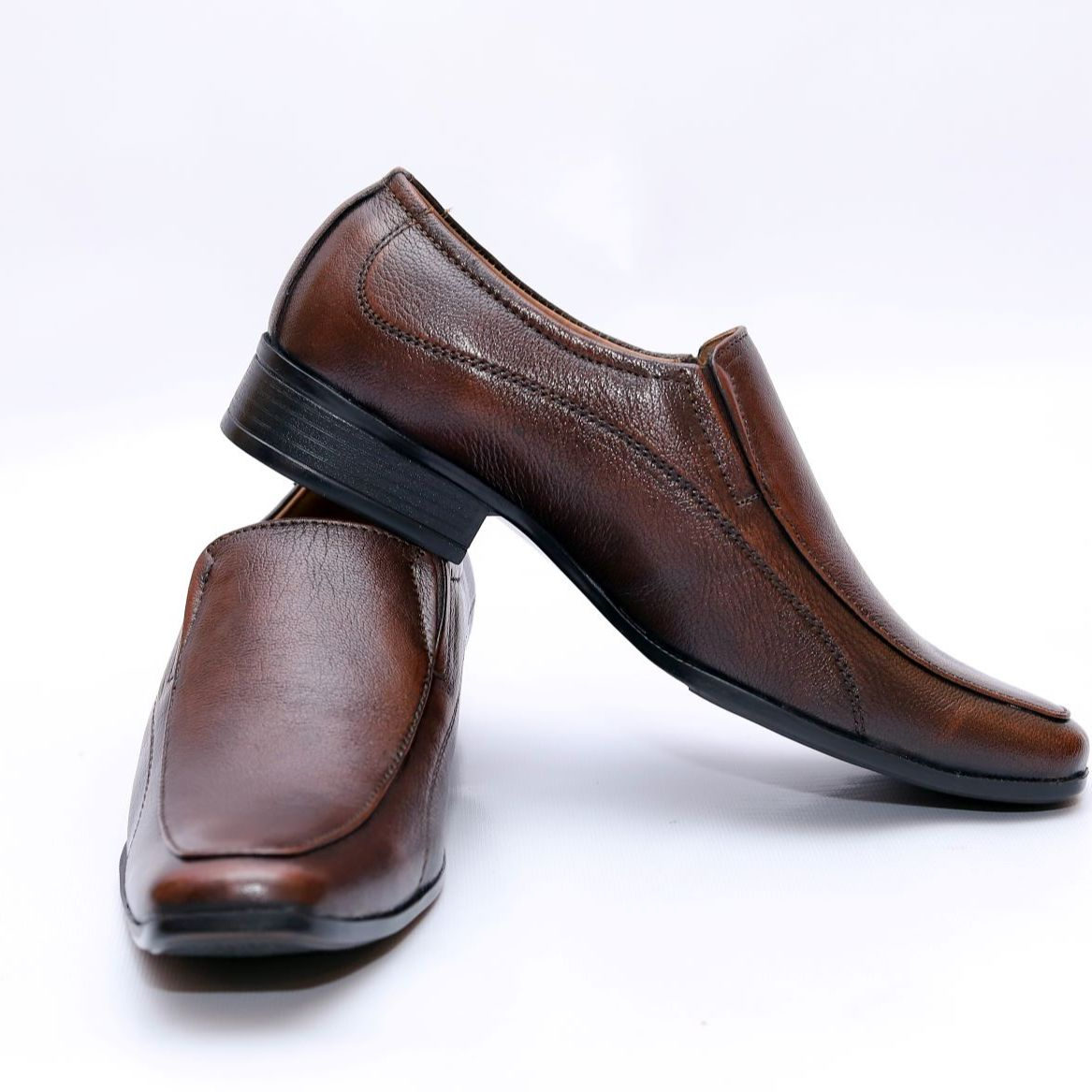 NECO Genuine Leather Brown Slip-on Shoes For Men's ( 7407 )