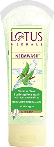 Lotus Herbal Neemwash Neem and Clove Ultra-Purifying Face Wash with Active Neem Slices, 120g