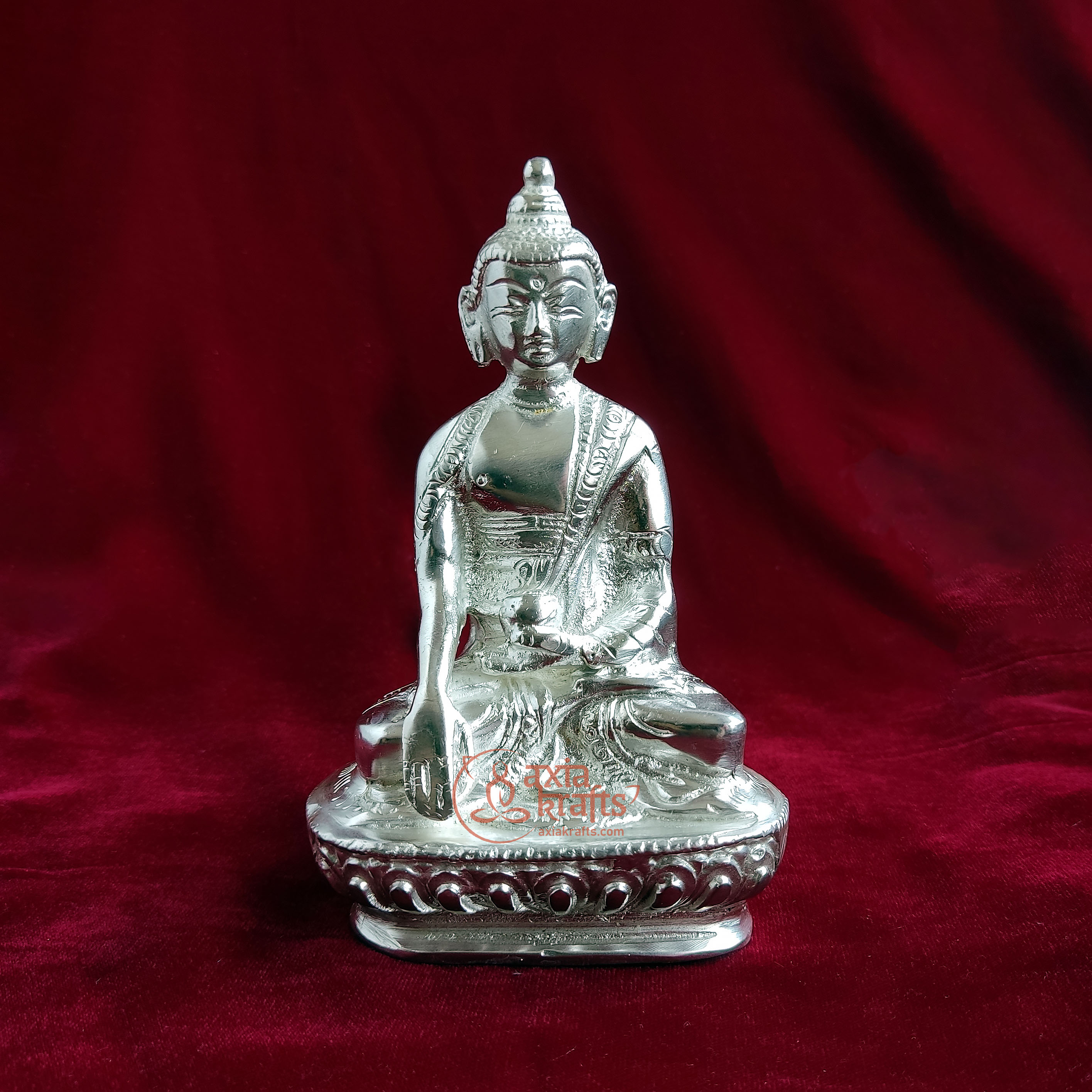 Axia Krafts Silvercoated Buddha 5.5 Inches