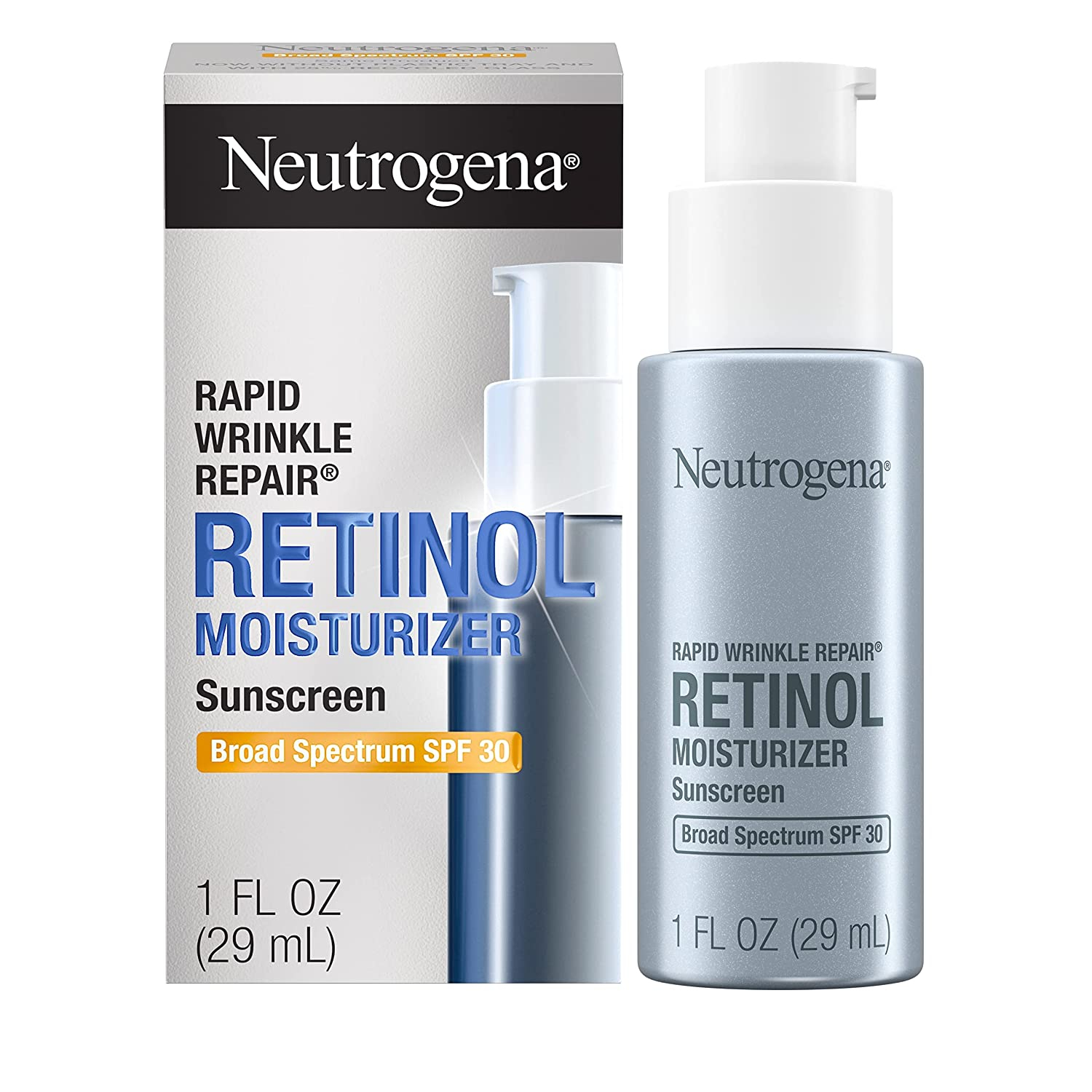 Neutrogena Rapid Wrinkle Repair Retinol Face Moisturizer with SPF 30 Sunscreen, Daily Anti-Aging Face Cream with Retinol & Hyaluronic Acid to Fight Fine Lines, Wrinkles, & Dark Spots