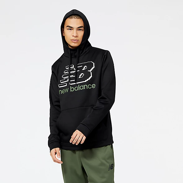 NEW BALANCE Men's Tenacity Performance Fleece Pullover Hoodie-MT23021BK-S