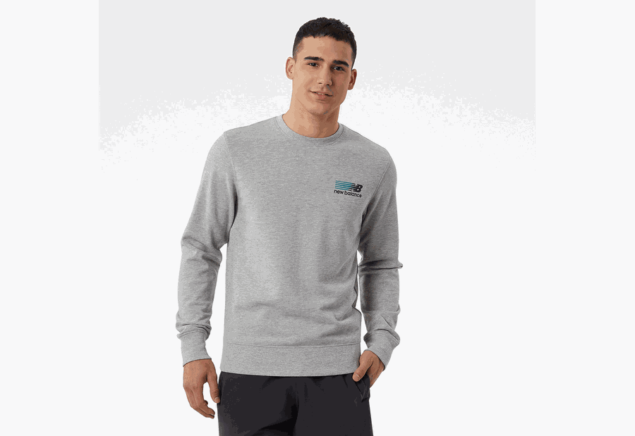 Men's New Balance MT23903AG sweatshirt - gray 'S'