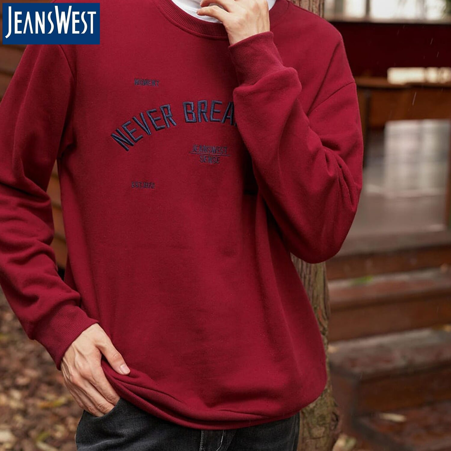Jeanswest Maroon Sweatshirt for Men 