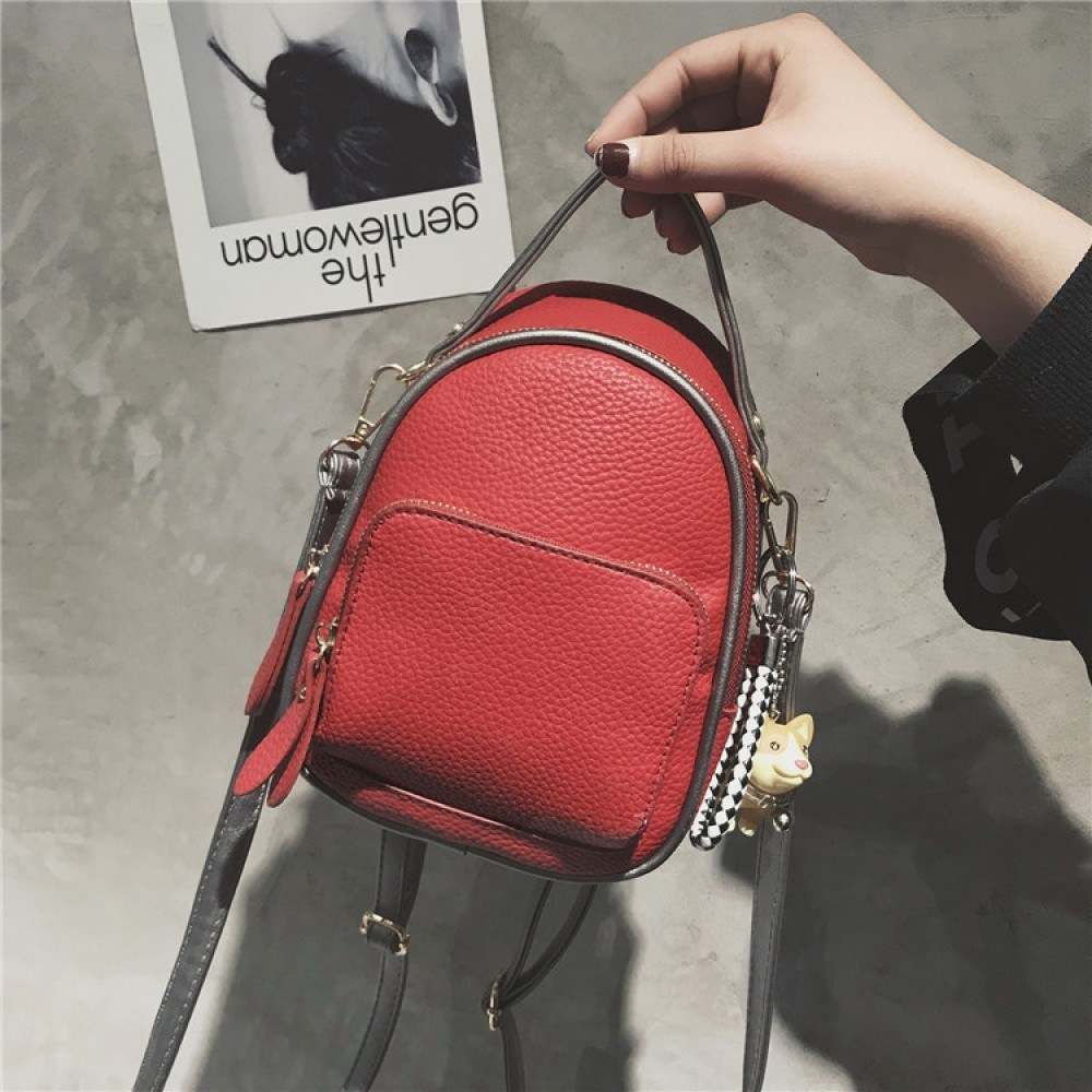 Cute Pu Leather Front Pocket Stylish Ladies Handbags Crossbody Bags Red 41001731	