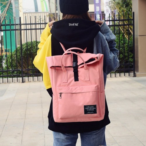 Pink	Canvas Middle Large Capacity Bachpack 41001715 