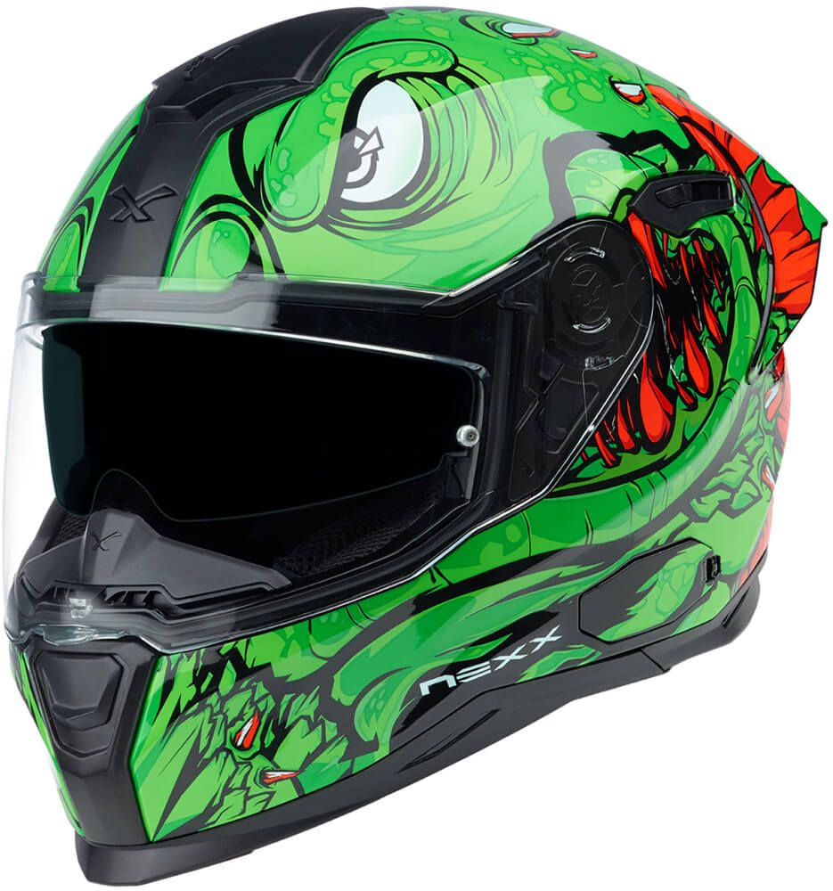 Nexx SX. 100R Abisal Green/Red Full Face Motorcycle Helmet