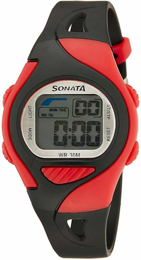 Sonata Super Fibre Digital Grey Dial Men's Watch 87011PP02