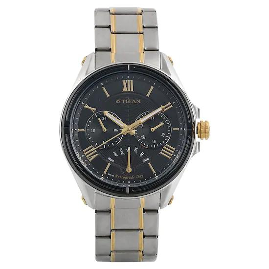 Titan Black Dial Multifunction Watch for Men NL1717KM01