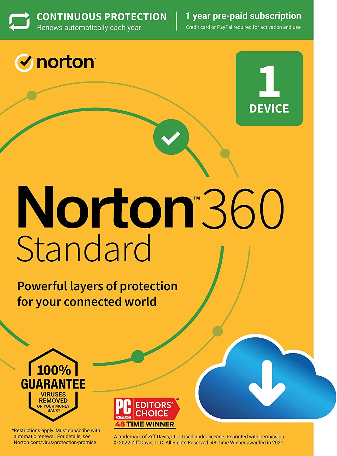 Norton 360 Standard Total Security (10GB Cloud Backup) 1-User 1 year
