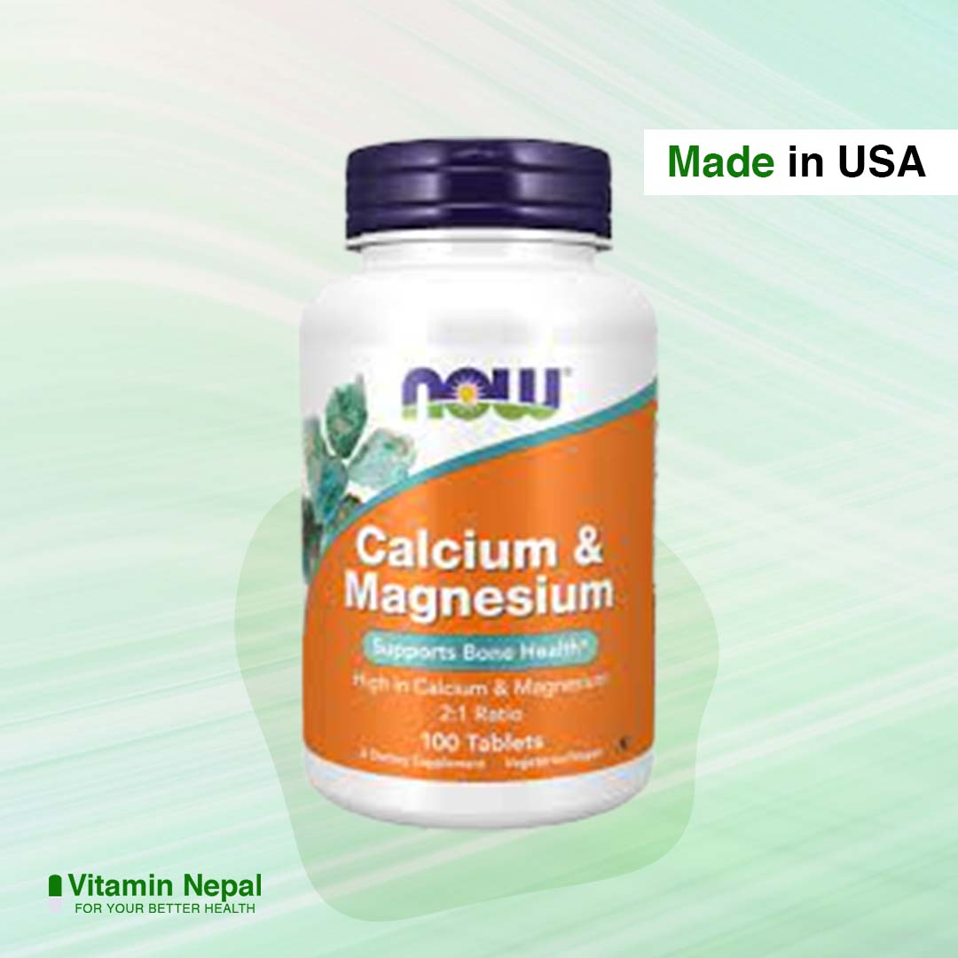 NOW Calcium and Magnesium Supplement – 100 tablets