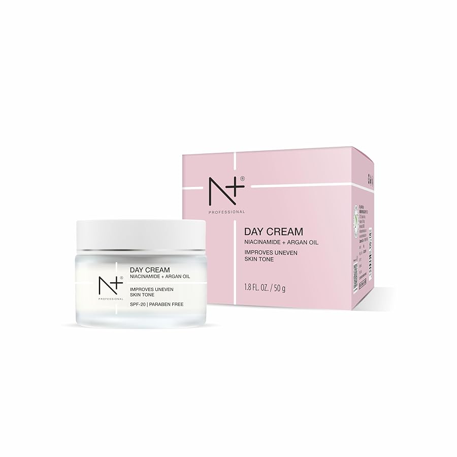 N Plus Day Cream 50gm with Niacinamide and Argan Oil, Improves Uneven Skin Tone with Spf 20,