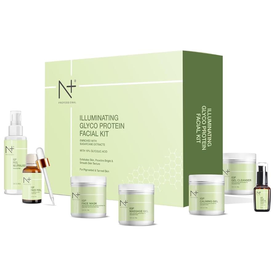 N Plus Illuminiting Glyco Protein Facial Kit - Enriched with sugarcane extracts with 10 % Glycolic Acid, For Pigmented & Tanned Skin