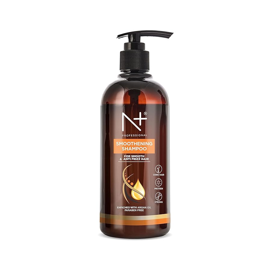 N Plus Smoothing Shampoo 300ml - For Smooth & Anti Frizz Hair, Enriched with Argan Oil, Paraben Free