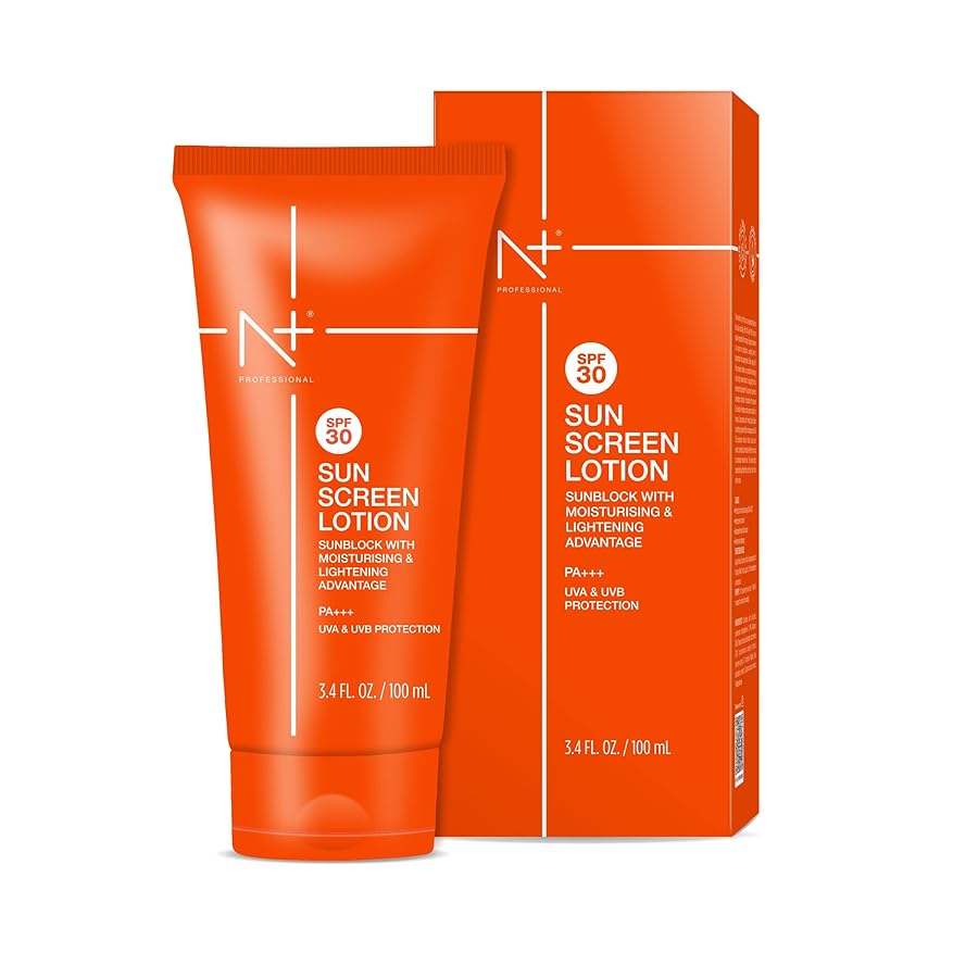 N Plus Spf 30 Sun Sceen Lotion 100ml Sunblock with Moisturizing And Lightening advantage UVA & UVB Protection for All Types of Skin 
