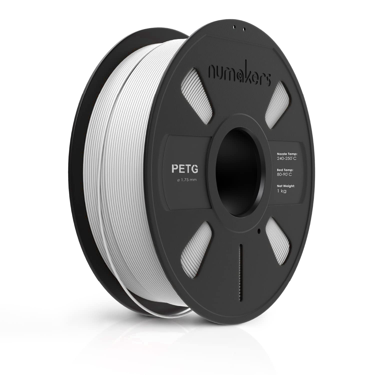 NUMAKERS PETG 3D Printer Filament, 1.75mm, Dimensional Accuracy +/- 0.05 mm, PETG 3D Printer Filament, 1 kg Spool (2.2 lbs), Compatible with Most FDM Printers