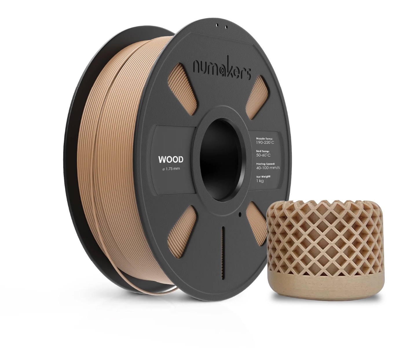 Numakers PLA Wood (1.75mm, 1kg) 3d Printing Filament