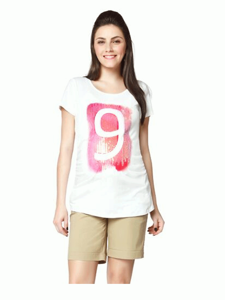 Nine Maternity Nursing T-Shirt In White 5324
