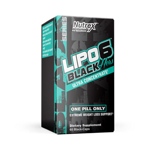 Lipo-6 Black Hers Ultra Concentrate | Weight Loss Pills for Women | Fat Burner, Appetite Suppressant, Metabolism Booster for Weight Loss + Hair, Skin, & Nails Support | 60 Diet Pills