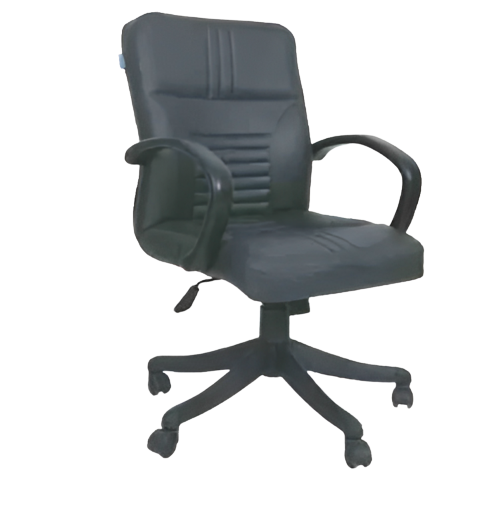 Tulip Cushion Design Work Office Chair- Black (TP 227)