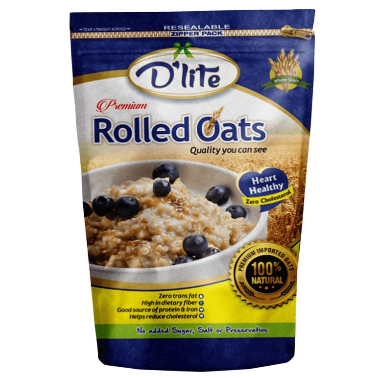 D'Lite Premium Rolled Oats Pouch - 350 gm