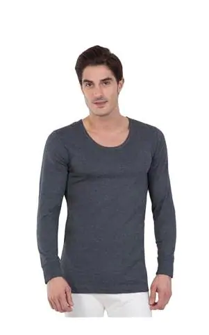 Jockey Charcoal Melange Thermal Long Sleeve Vest 2401