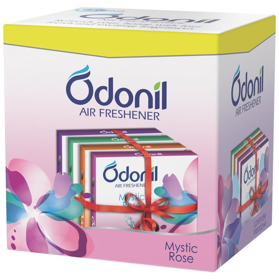 Odonil Bathroom Air Freshener Blocks Mixed Fragrances - Pack of 4
