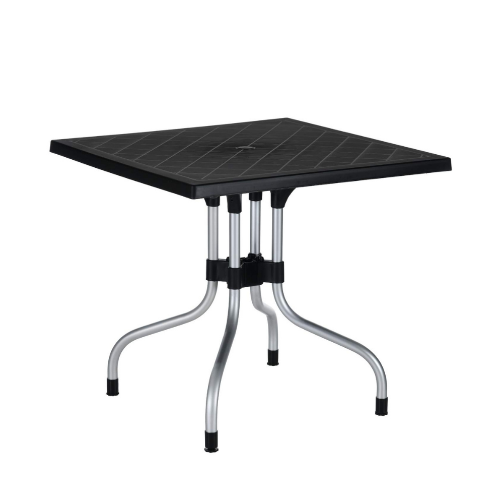 Supreme Olive Plastic Dining Table (Black)
