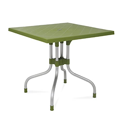 Supreme Olive Plastic Dining Table (M. Green)