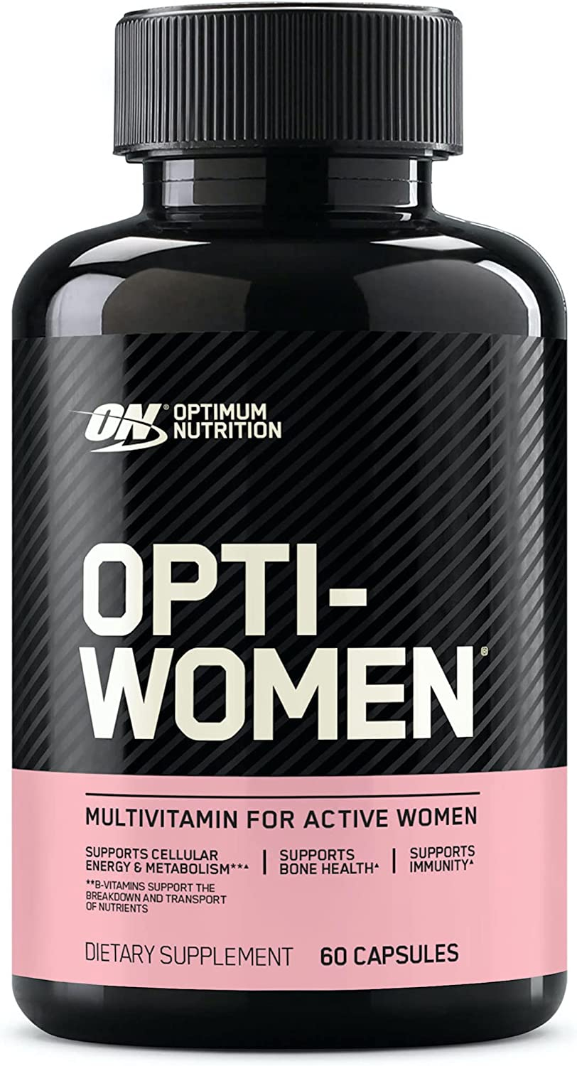 Optimum Nutrition Opti-Women, Vitamin C, Zinc and Vitamin D for Immune Support Womens Daily Multivitamin Supplement with Iron, Capsules, 60 Count