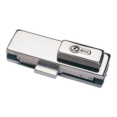 Ozone OPL-1 Steel Corner Patch Lock with Strike Plate (Silver) - OPL-1 Standard SS