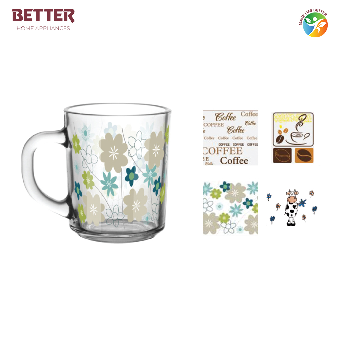 Better Orchid Floral Glassware Tea Cup 225ml