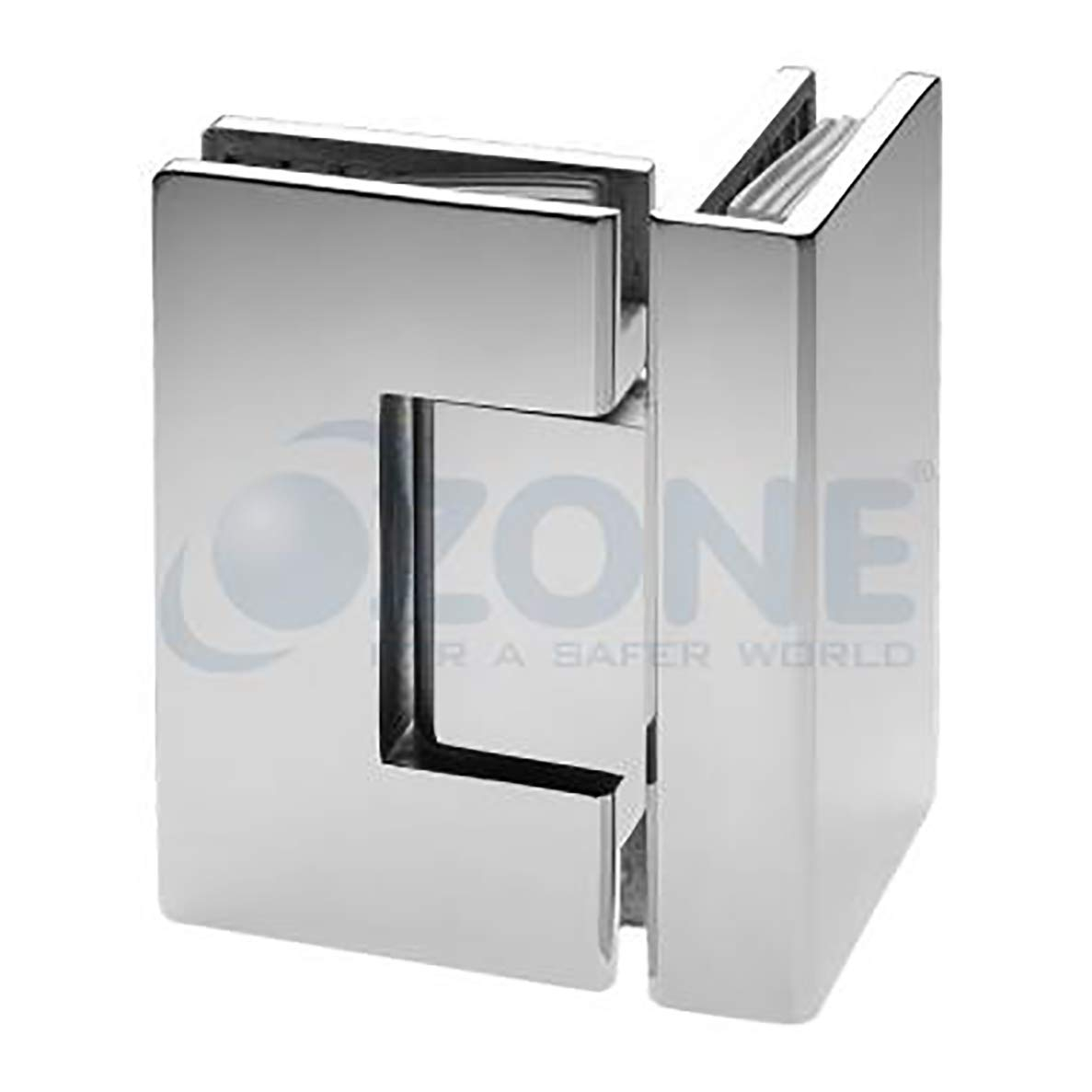 Ozone OSSH-44-ED Steel Glass to Glass Hinge 90 Degree (Silver)