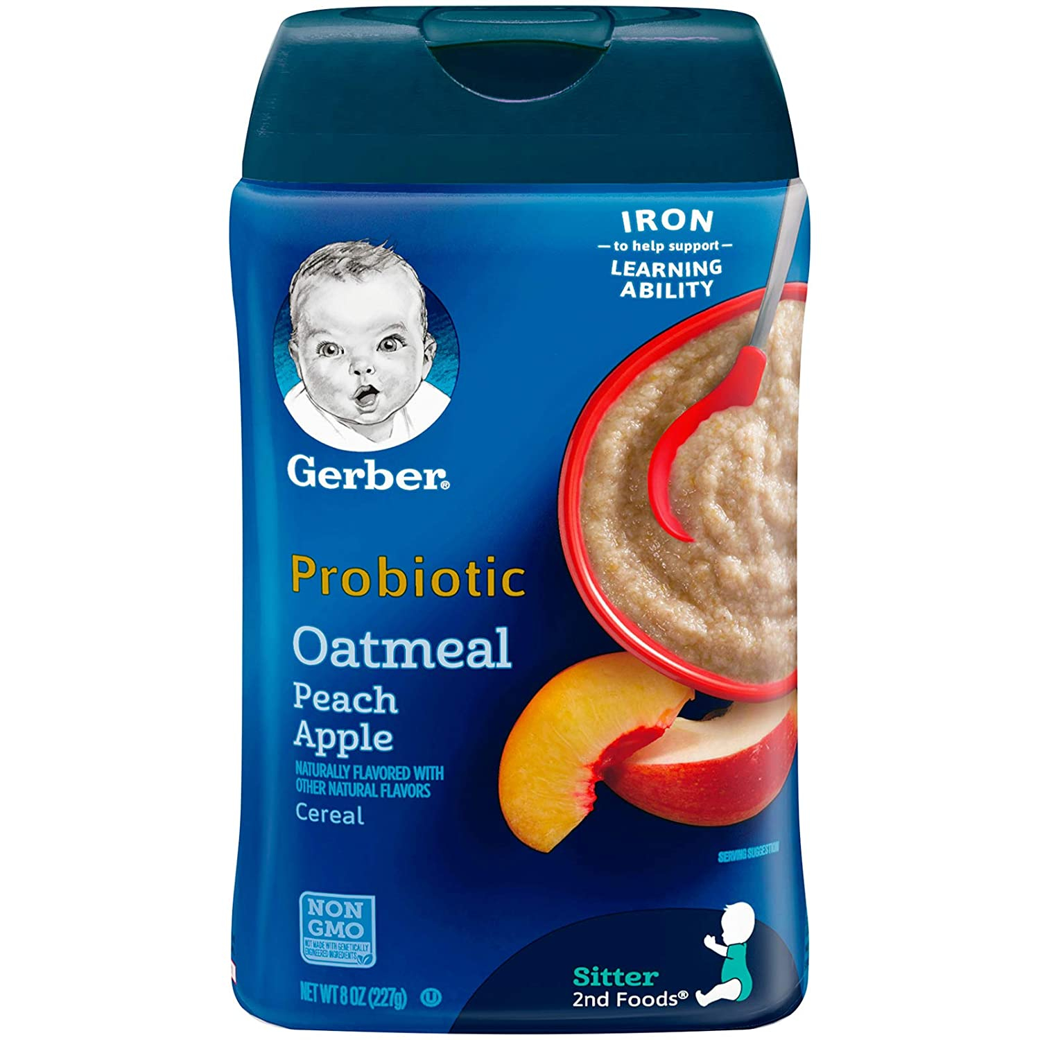 Gerber Probiotic Oatmeal & Peach Apple Baby Cereal
