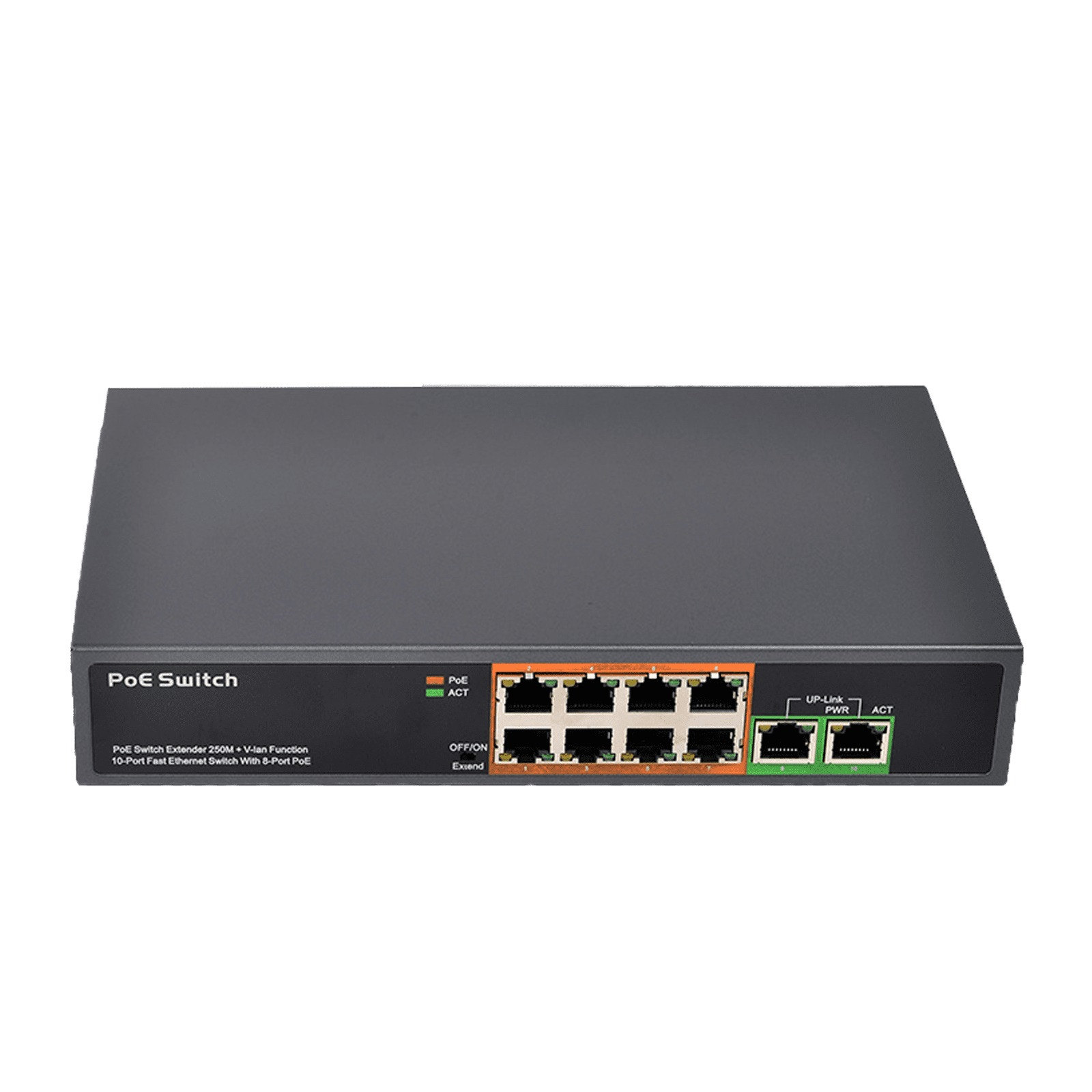 P-Tech 8 Port 2 Uplink Poe Switch (POE 8C2UN)