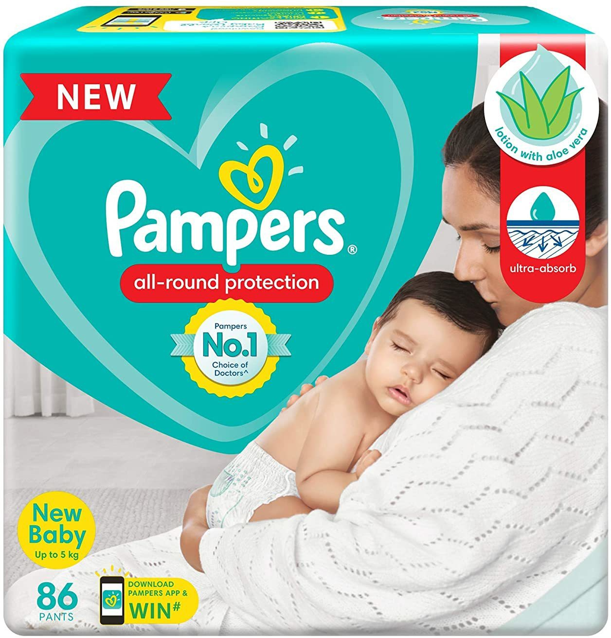 Pampers Baby Diapers Pants 86s Count for Newborn