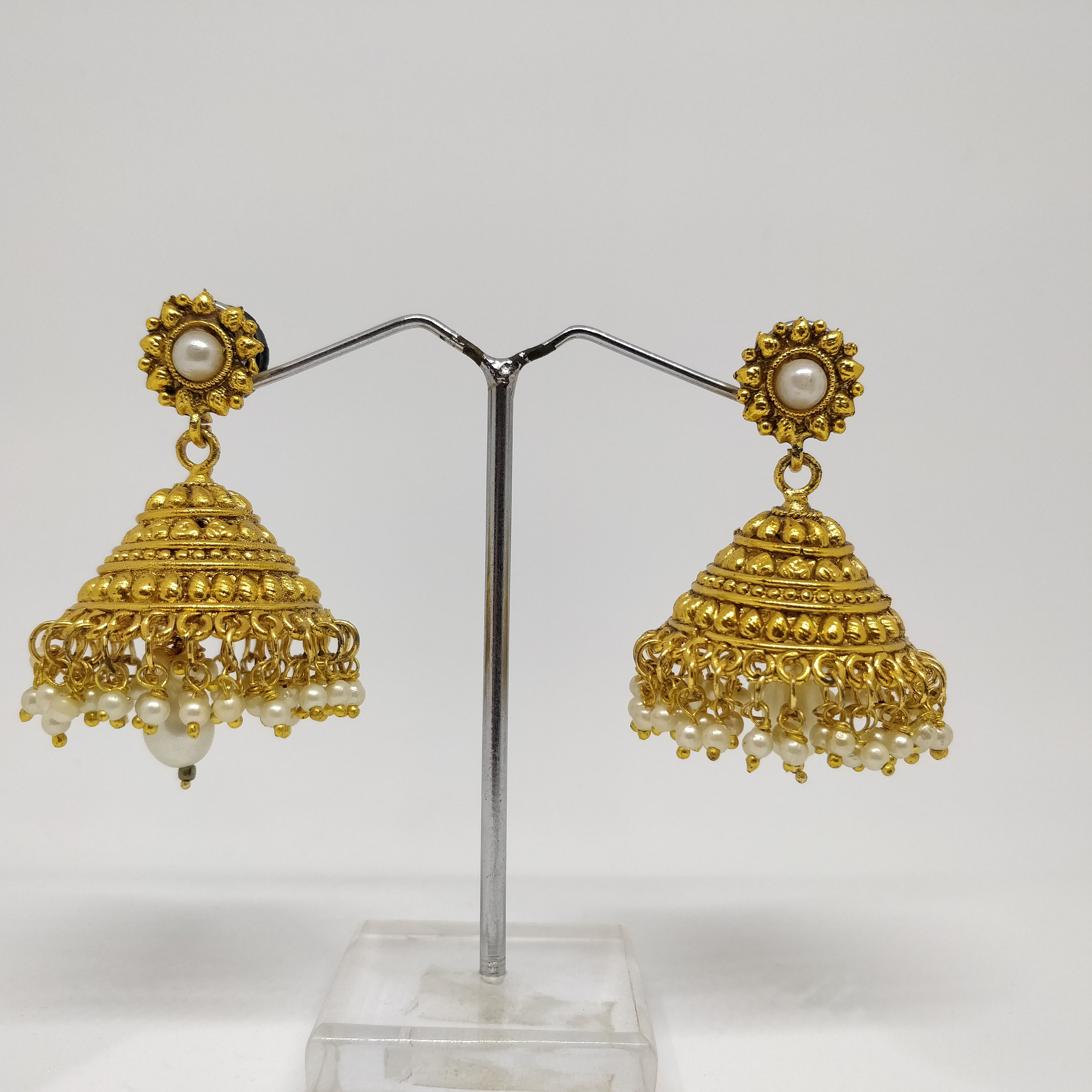Panchadhatu Pinjara Jhumka Earring Set For Women
