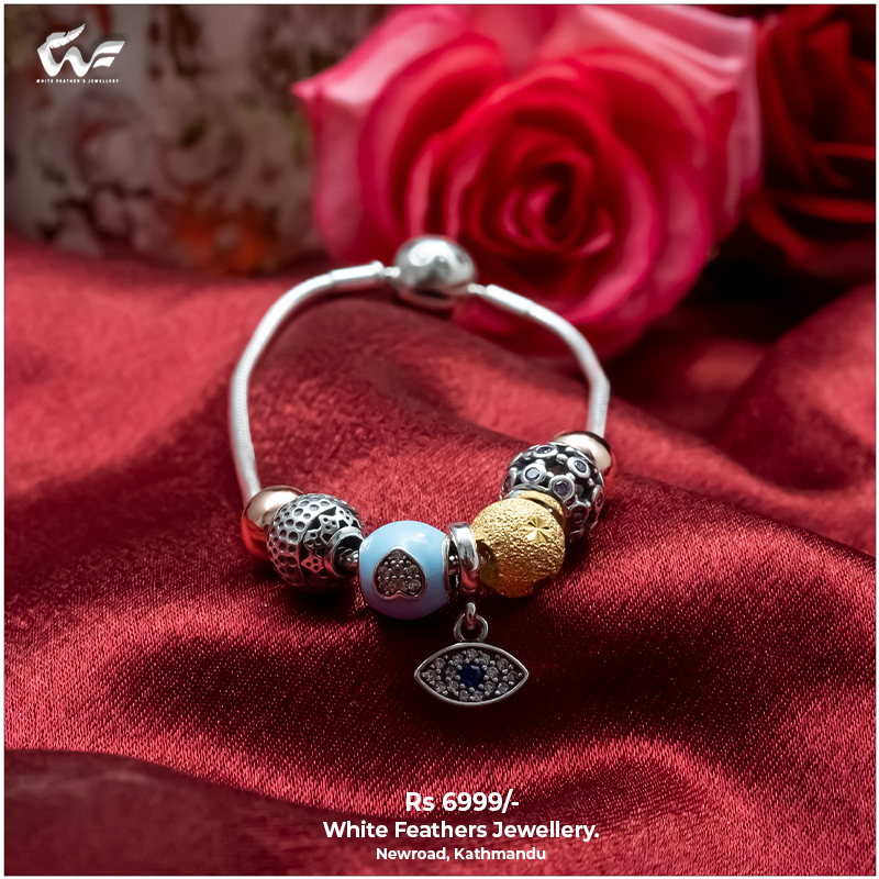 White Feathers Silver Pandora Bracelet for Women