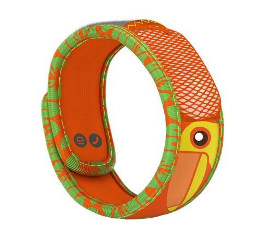 PARA’KITO FNGWB1ENK10 - Parakito Wristband Kids Toucan - Mosquito Repellent Wristband
