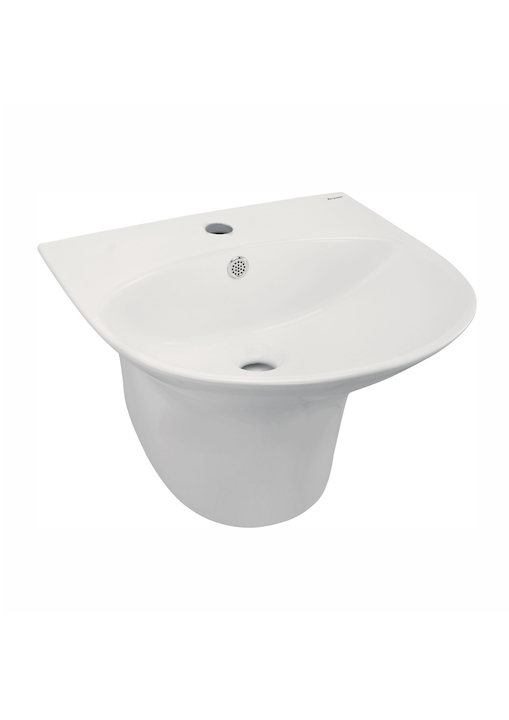 Parryware PETAL 350 One Piece Basin With Short Ped White - C847Q