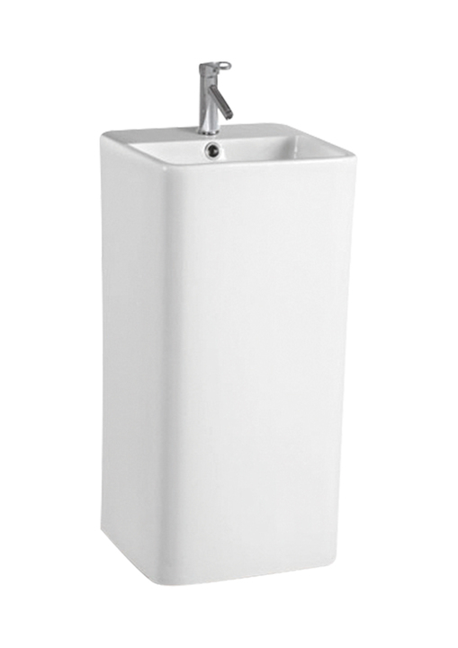 Parryware Qube Free Standing Wash Basin with Tap Hole White C8861