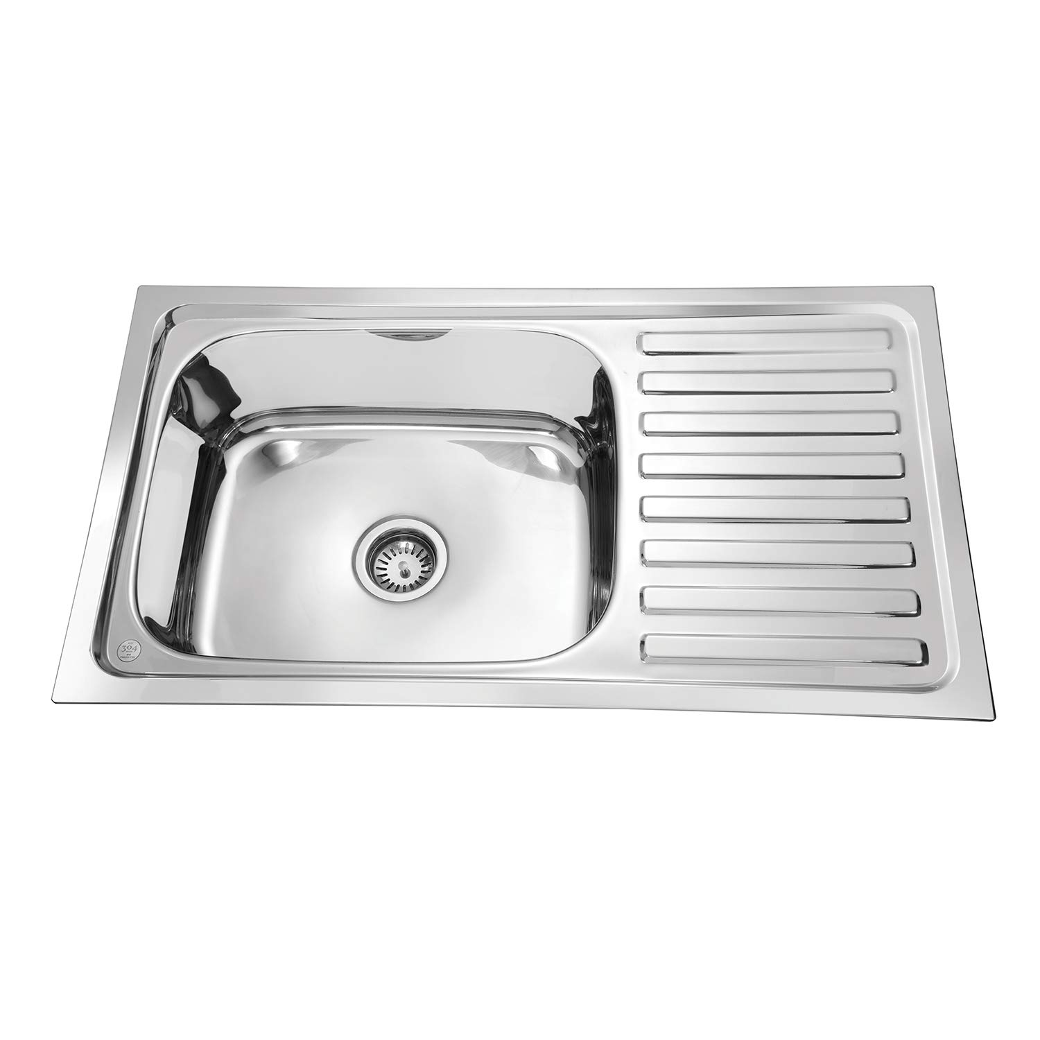Parryware Eco Single Bowl With Drainboard Folded Edge- Gloss Finish C857381