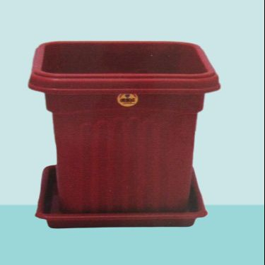 Gem Flower Pot with Plate 5007 - 8 inch
