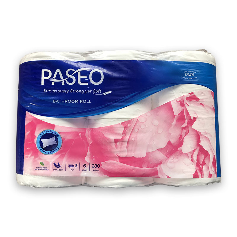 Paseo Toilet Roll 280s 3Ply 6rolls Embossed Paseo Elegant 53211013